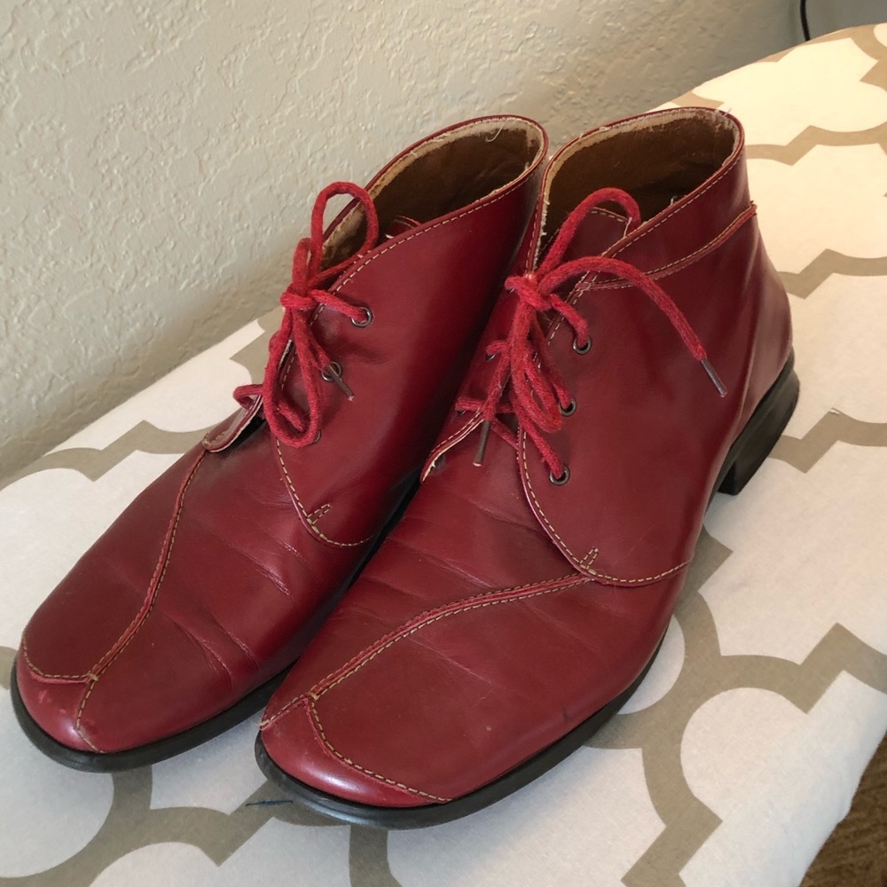 Cool red boots!